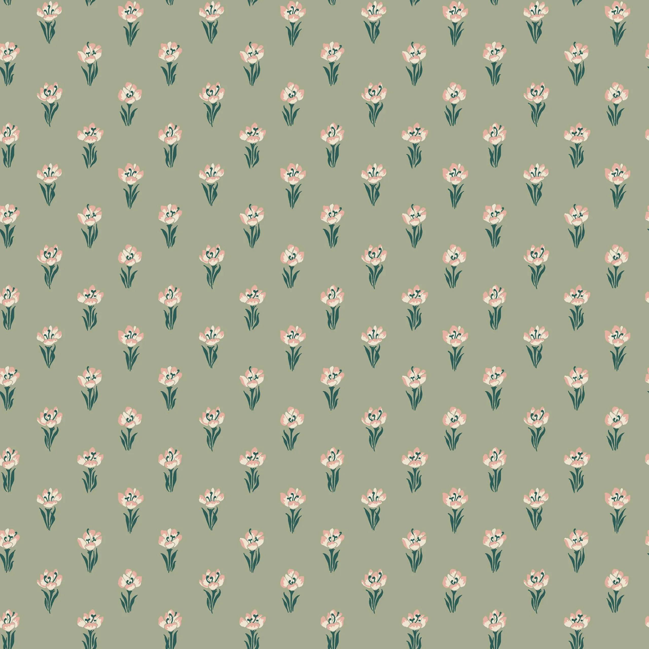 Betty Green Floral Wallpaper by Sandberg