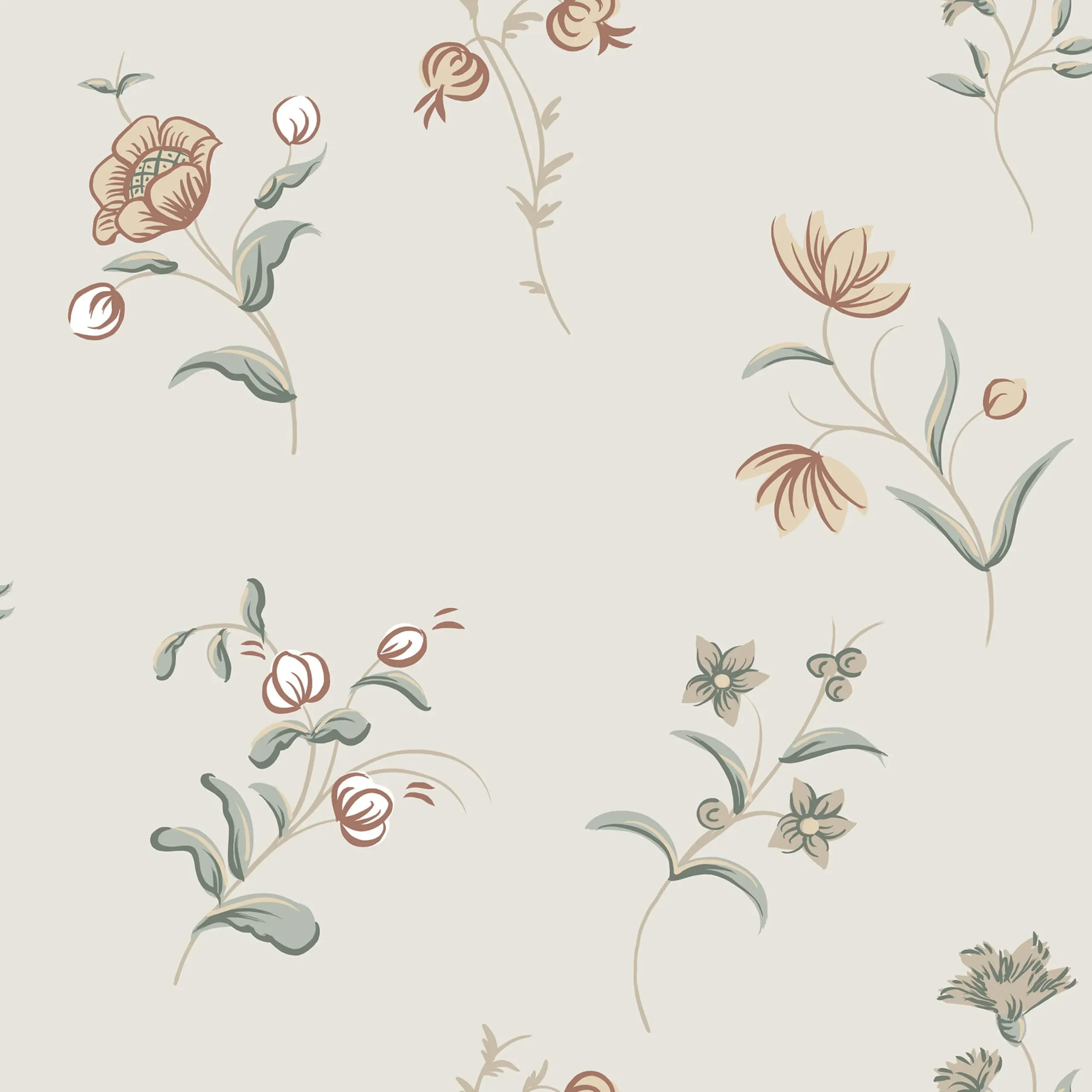 Hanna Sandstone Floral Wallpaper by Sandberg