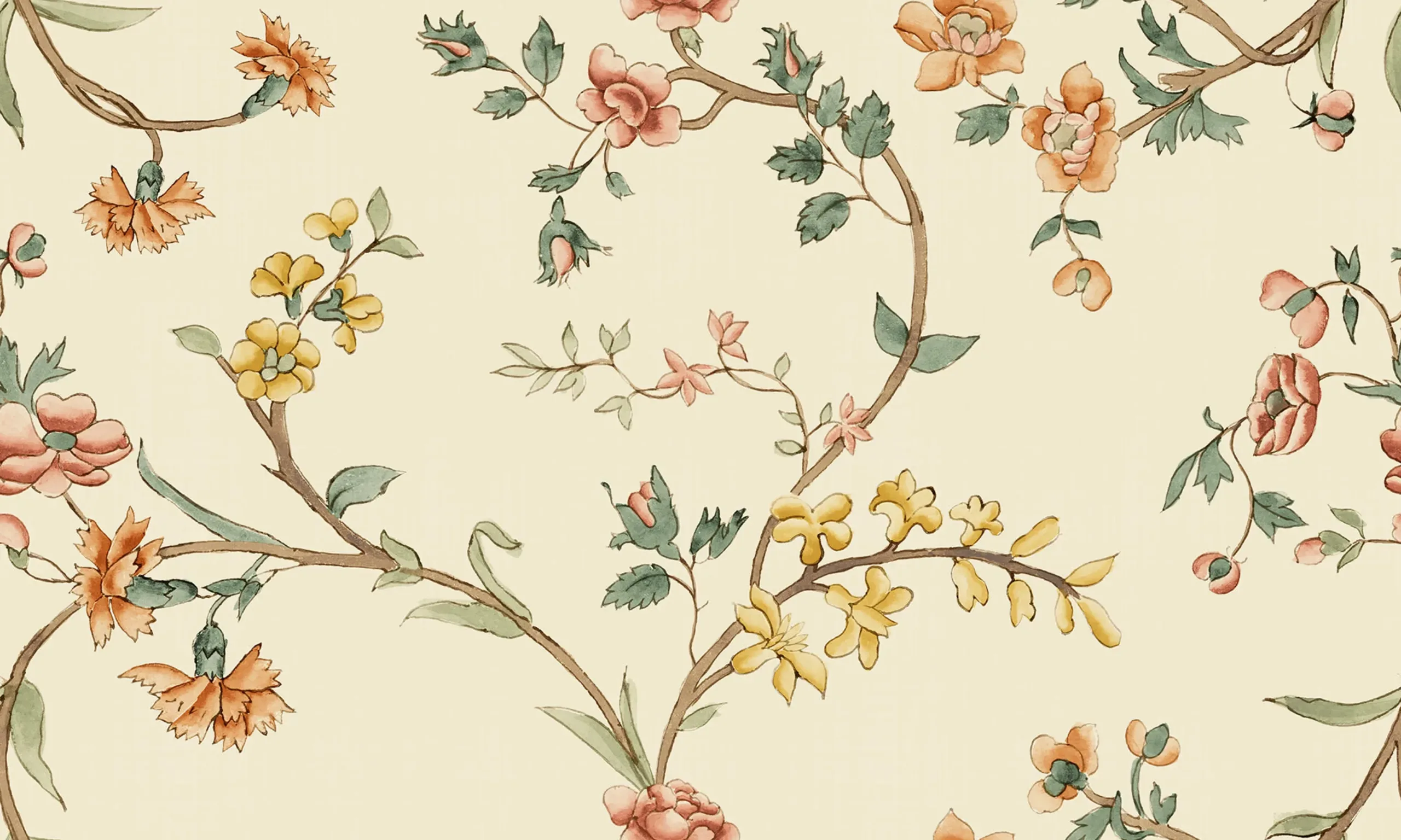 Clara Oat Floral Mural by Sandberg