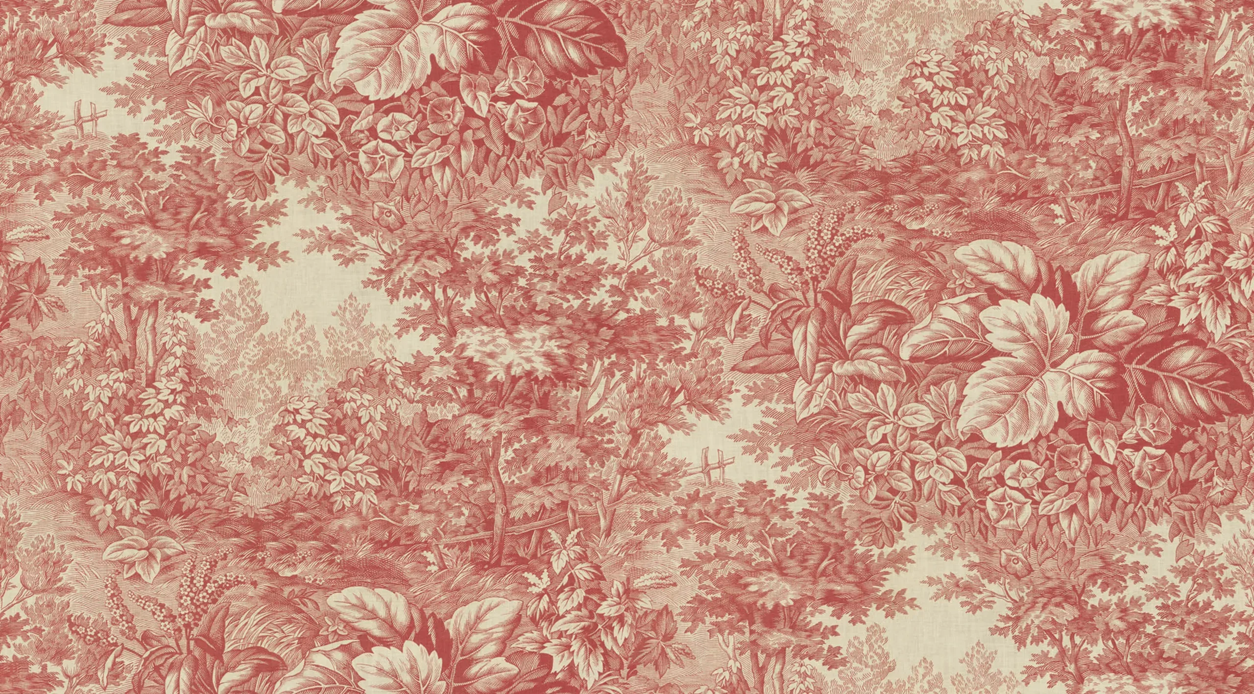 Forest Toile Red Botanical Mural by Sandberg