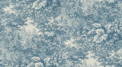 Forest Toile Blue Botanical Mural by Sandberg