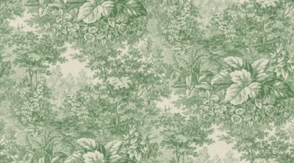 Forest Toile Green Botanical Mural by Sandberg