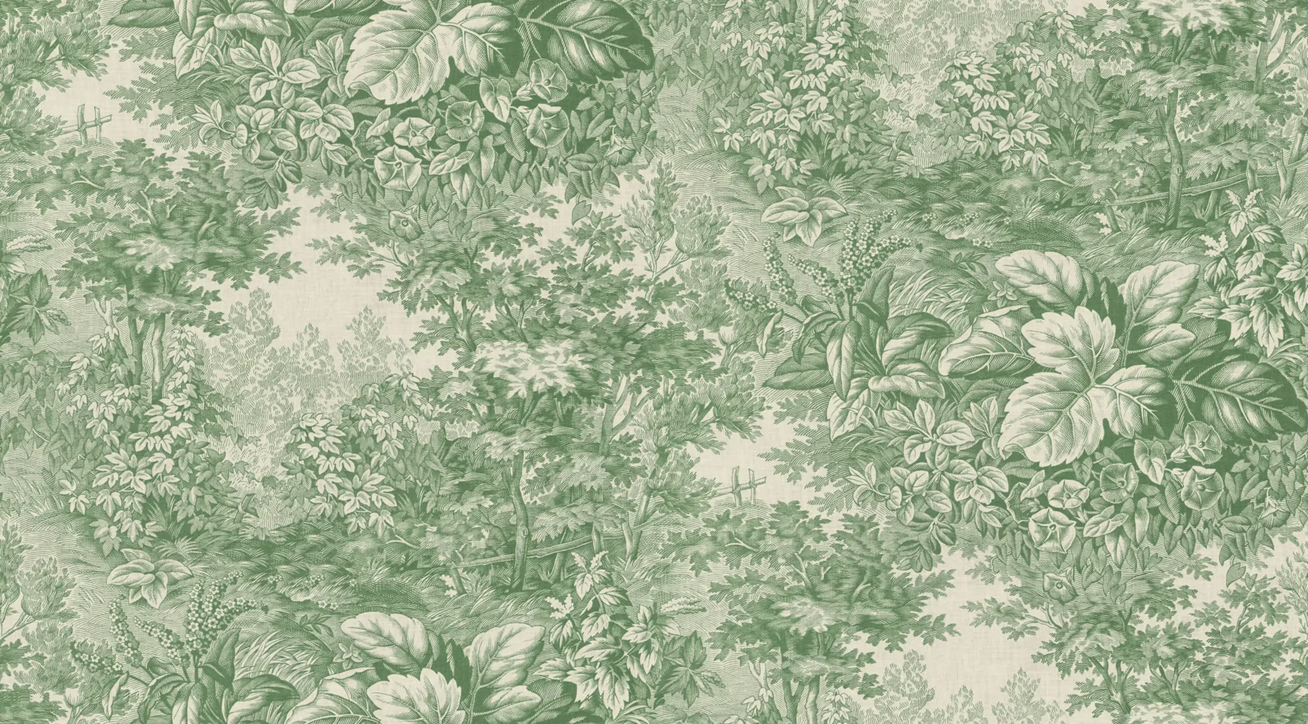 Forest Toile Green Botanical Mural by Sandberg