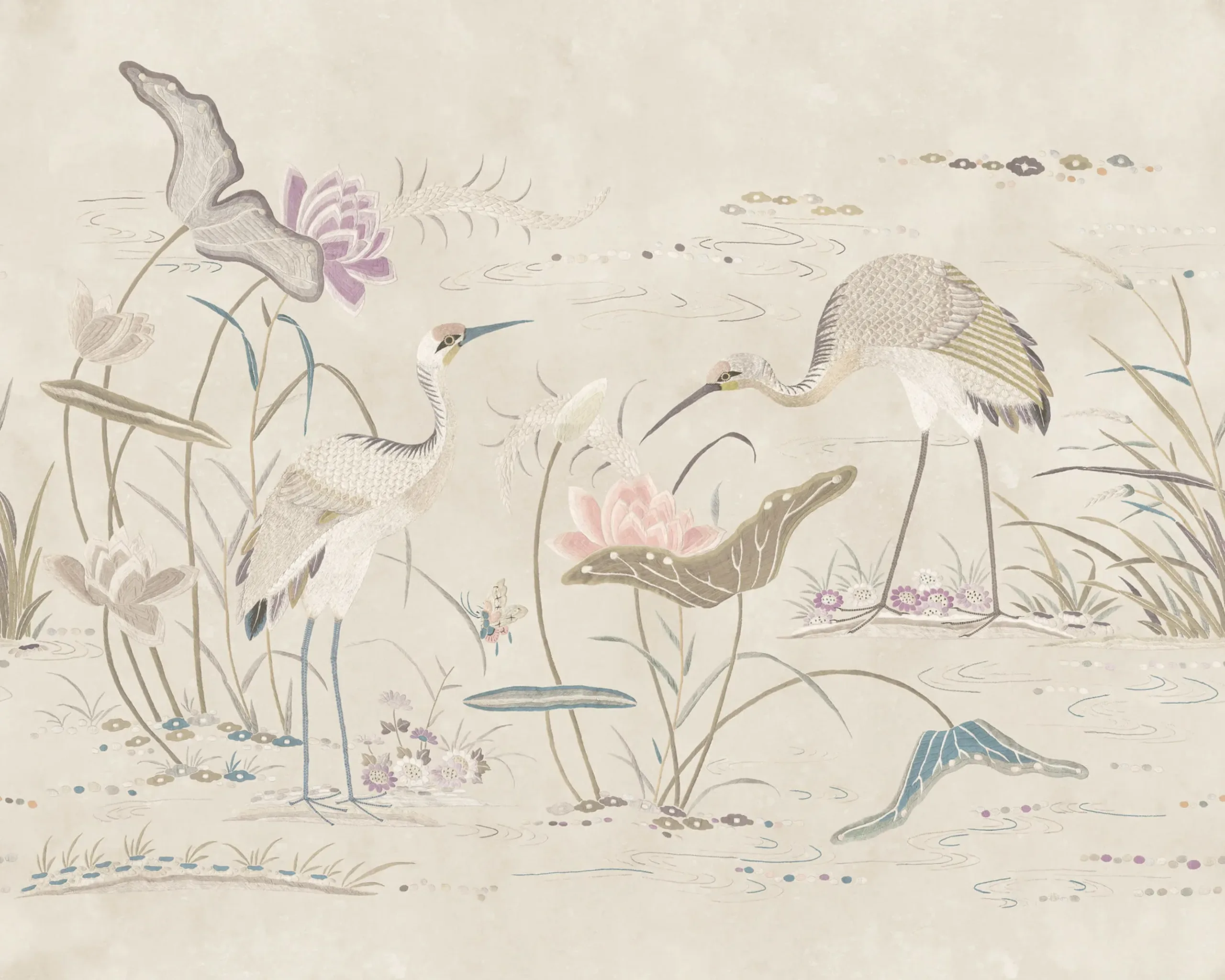 Seabirds Sandstone Botanical Mural by Sandberg