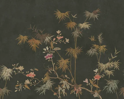 Bamboo Grove Dark Botanical Mural by Sandberg