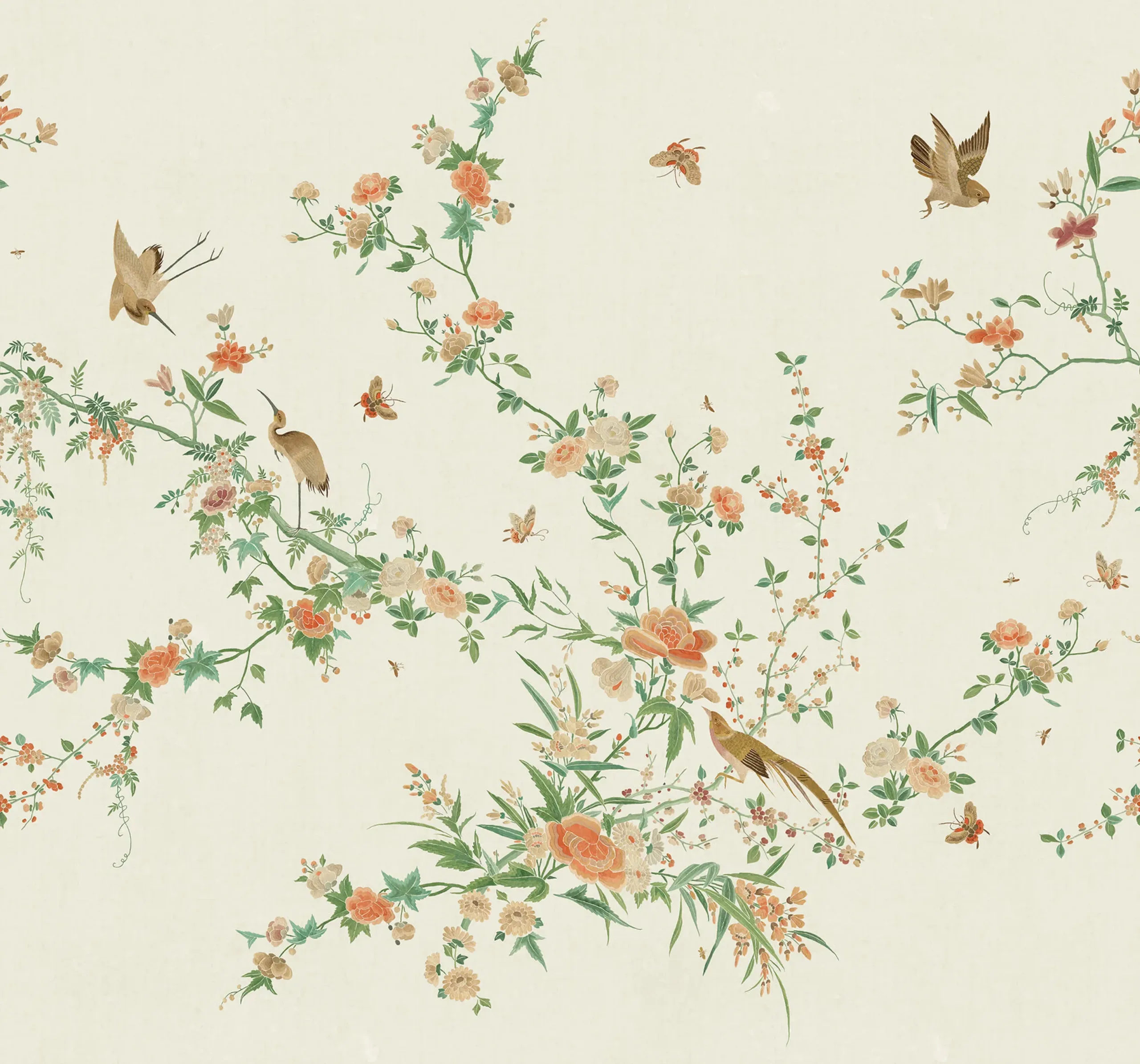 Bloom Spring Green Floral Mural by Sandberg