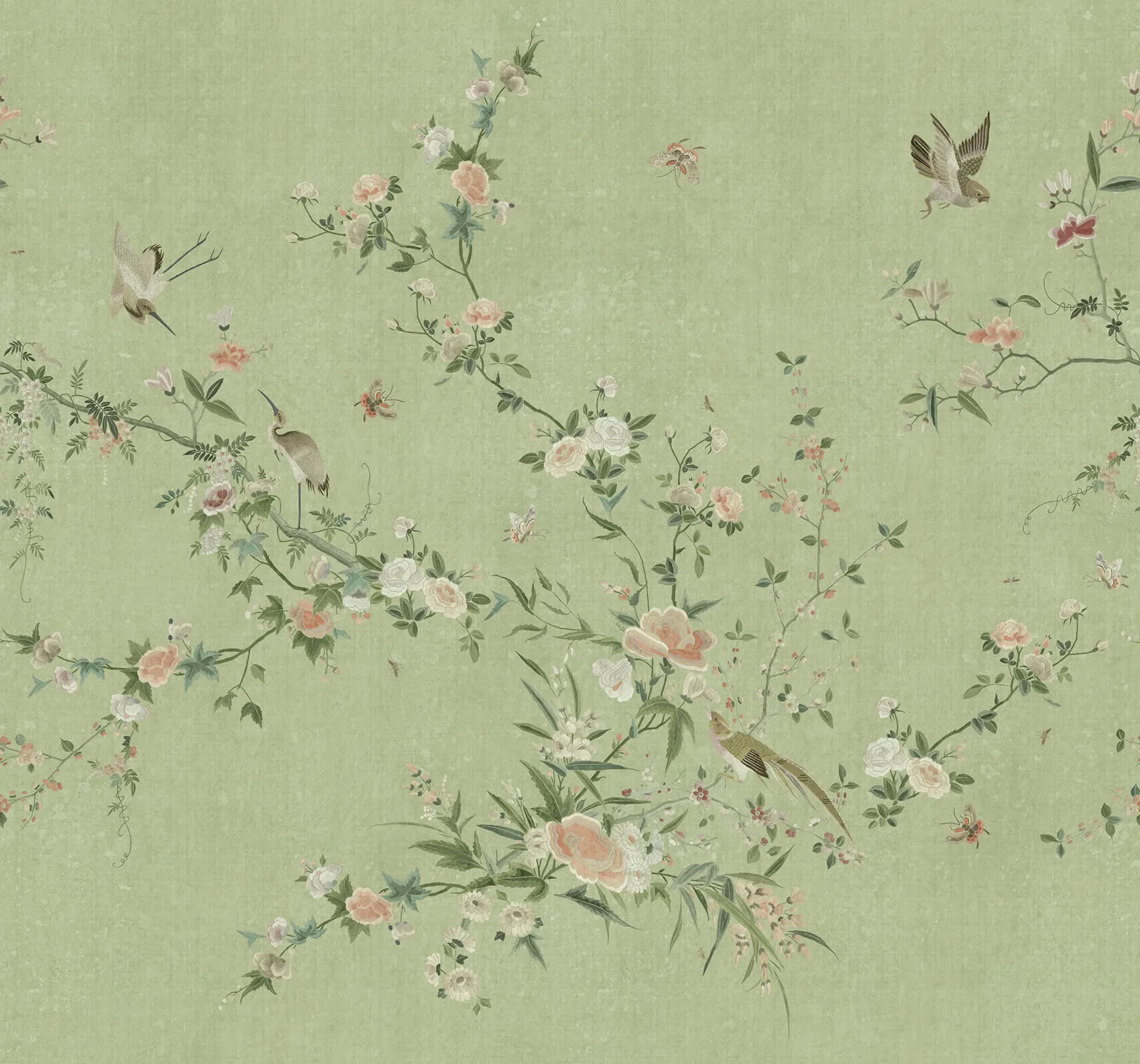 Bloom Green Floral Mural by Sandberg