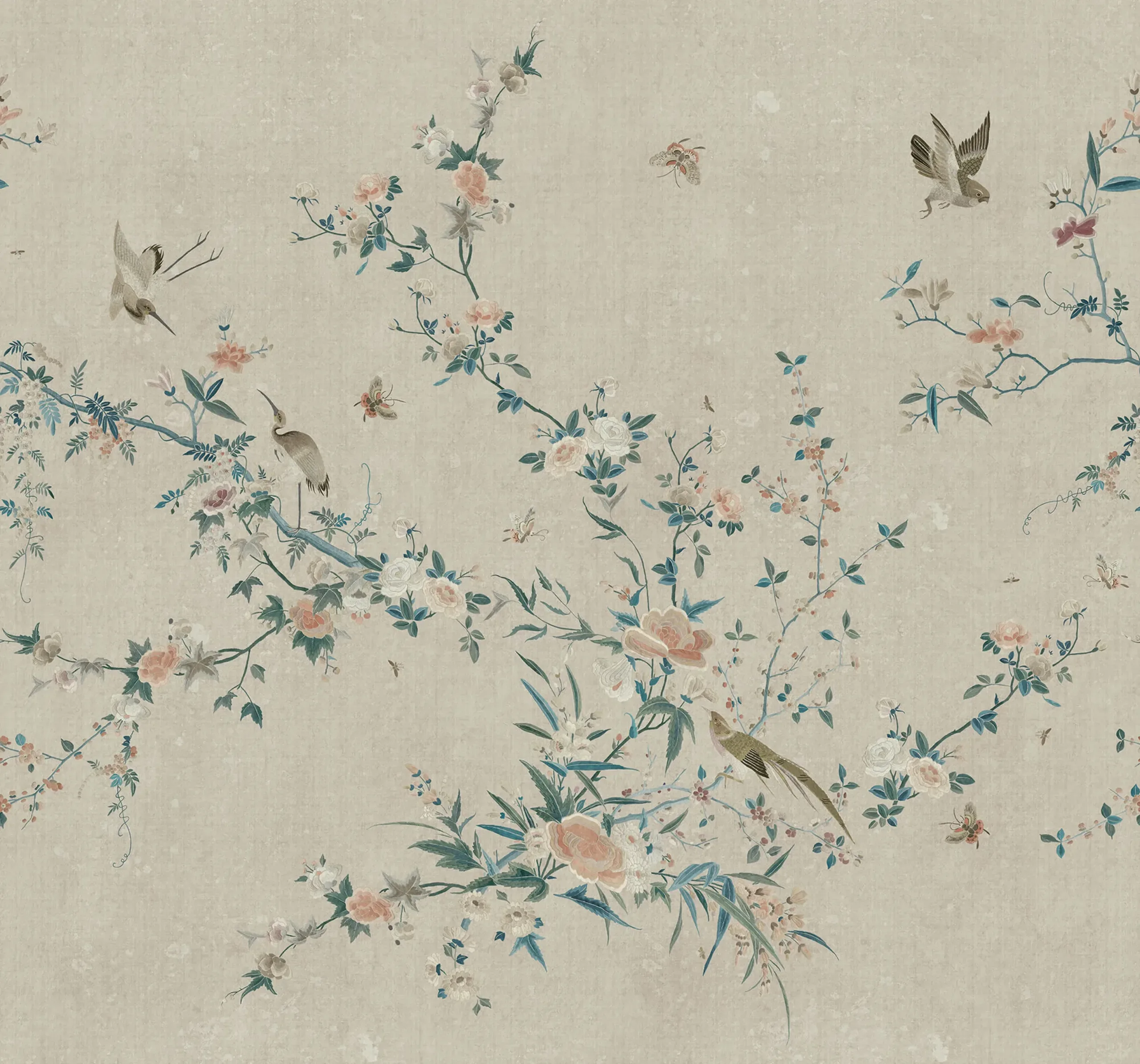 Bloom Gray Floral Mural by Sandberg
