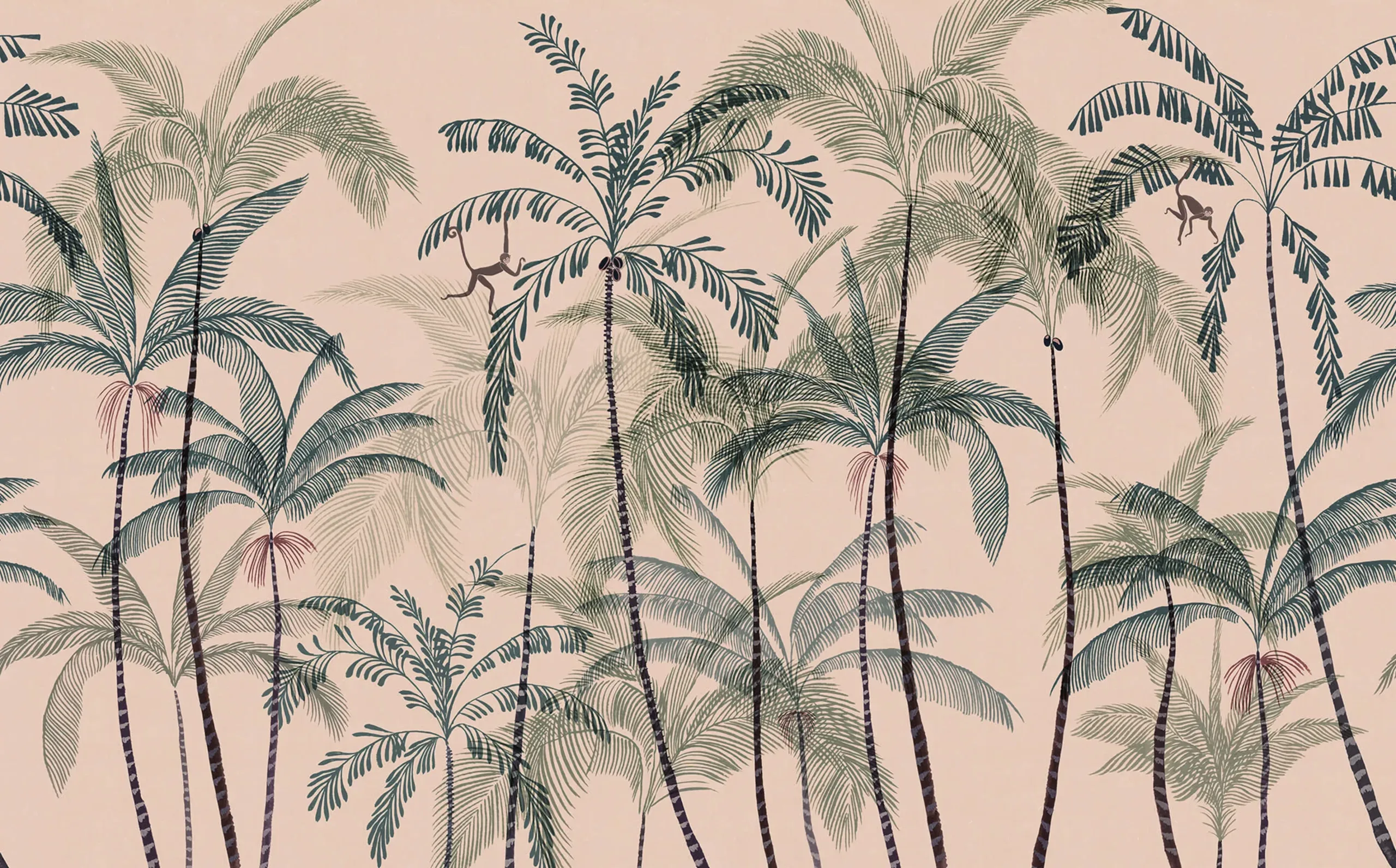 Louie Pink Botanical Mural by Sandberg