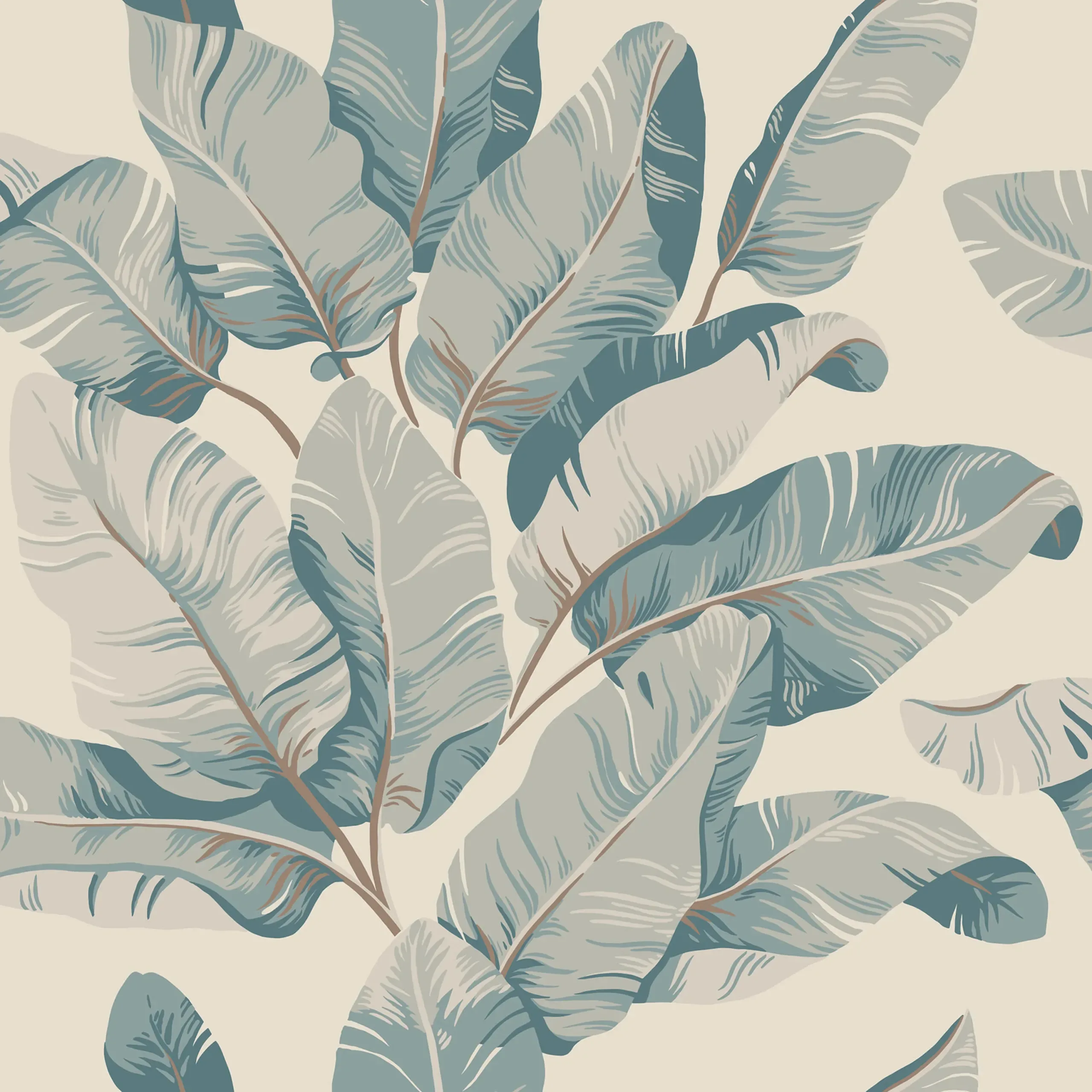 Tom Misty Blue Botanical Wallpaper by Sandberg