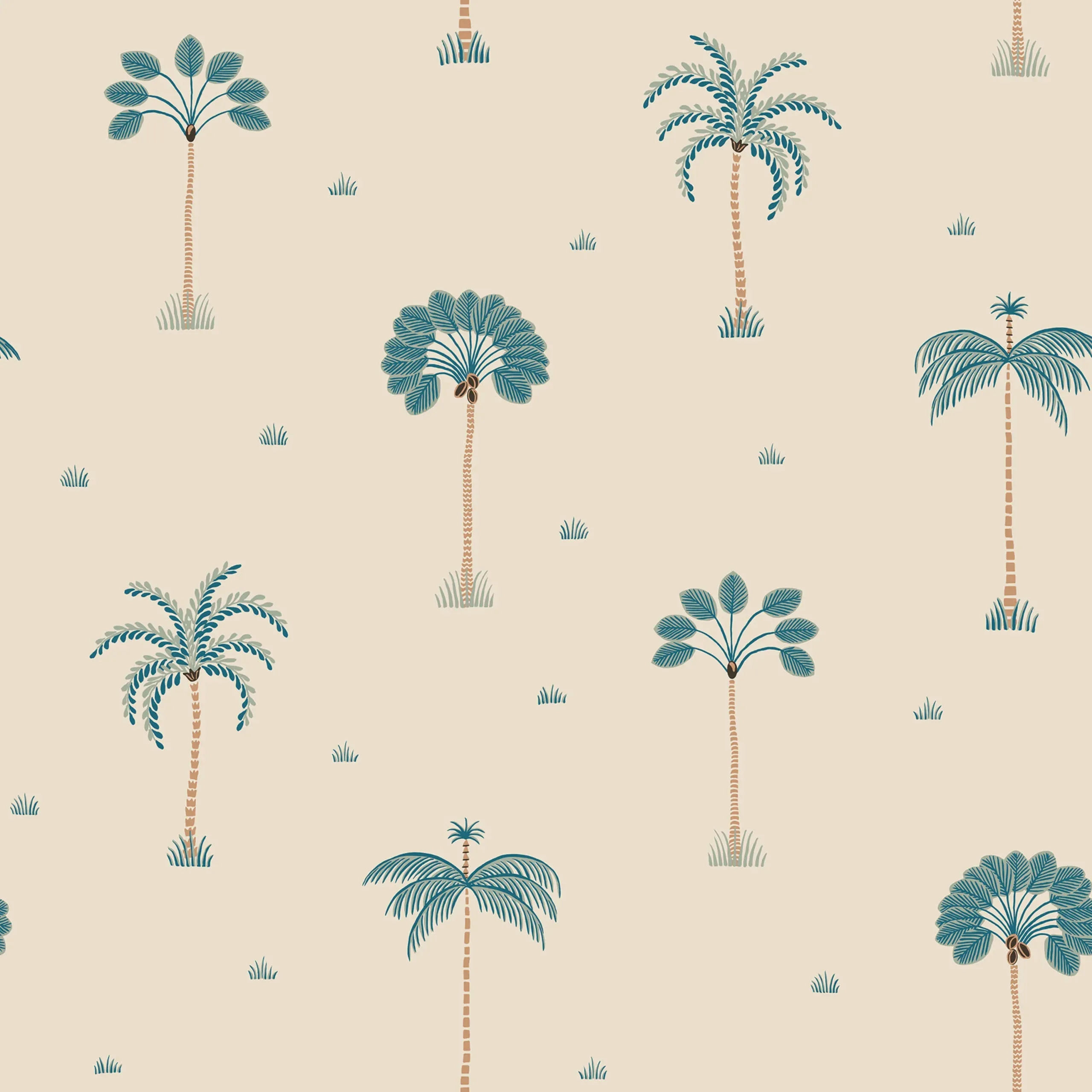 Milo Misty Blue Botanical Wallpaper by Sandberg