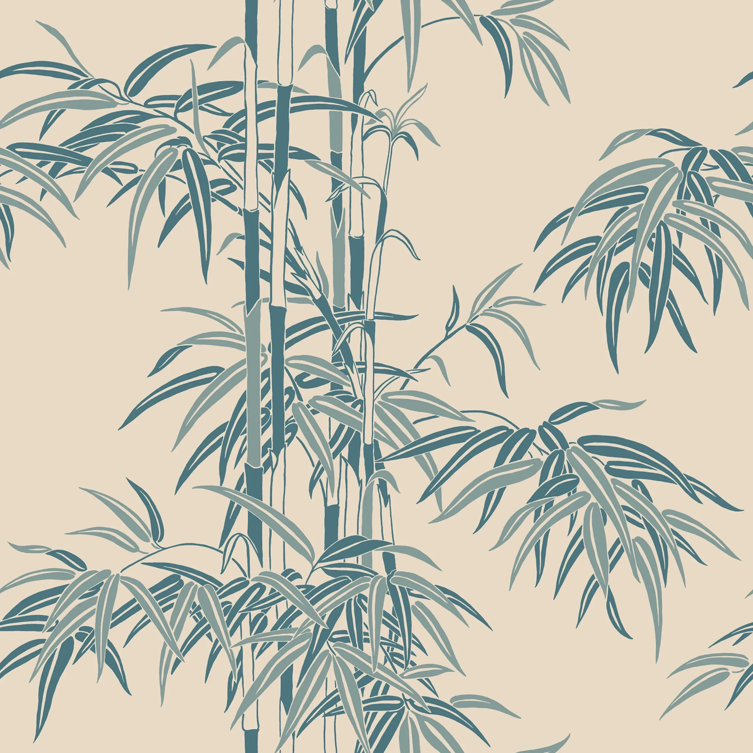 Leon Misty Blue Botanical Wallpaper by Sandberg