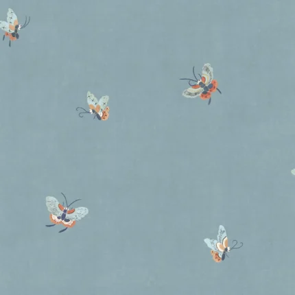 Butterflies Misty Blue Playful Wallpaper by Sandberg