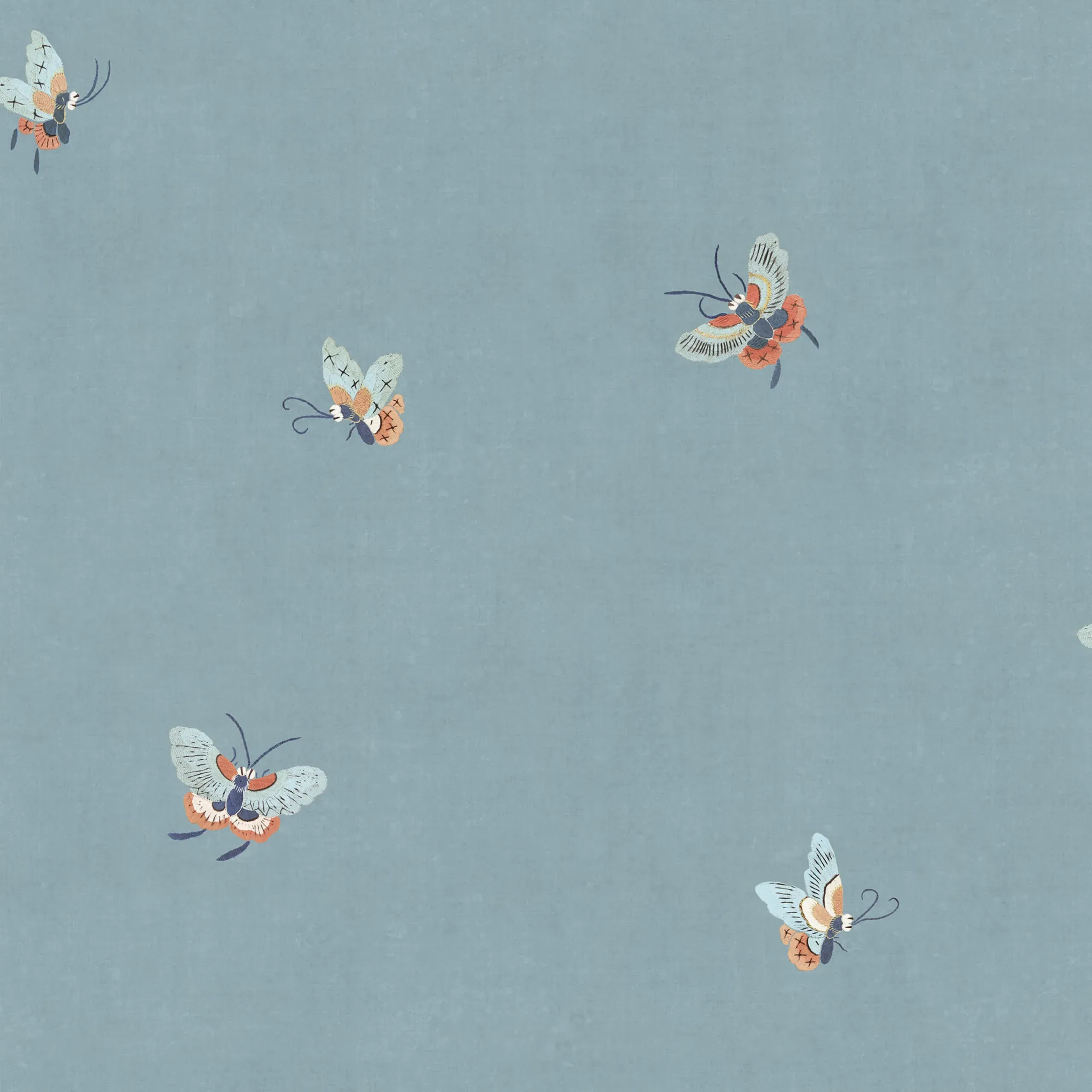 Butterflies Misty Blue Playful Wallpaper by Sandberg