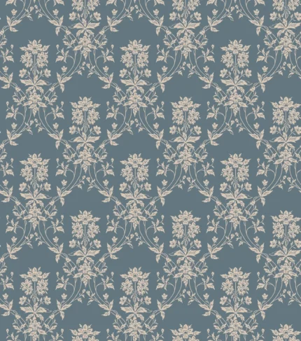 Alva Indigo Blue Floral Wallpaper by Sandberg