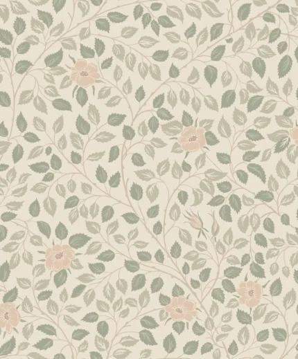 Solliden Spring Green Botanical Wallpaper by Sandberg