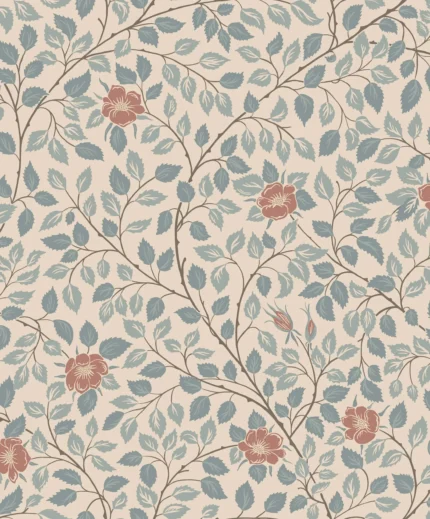 Solliden Blue Floral Wallpaper by Sandberg