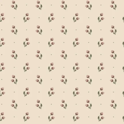 Siv Burgundy Floral Wallpaper by Sandberg