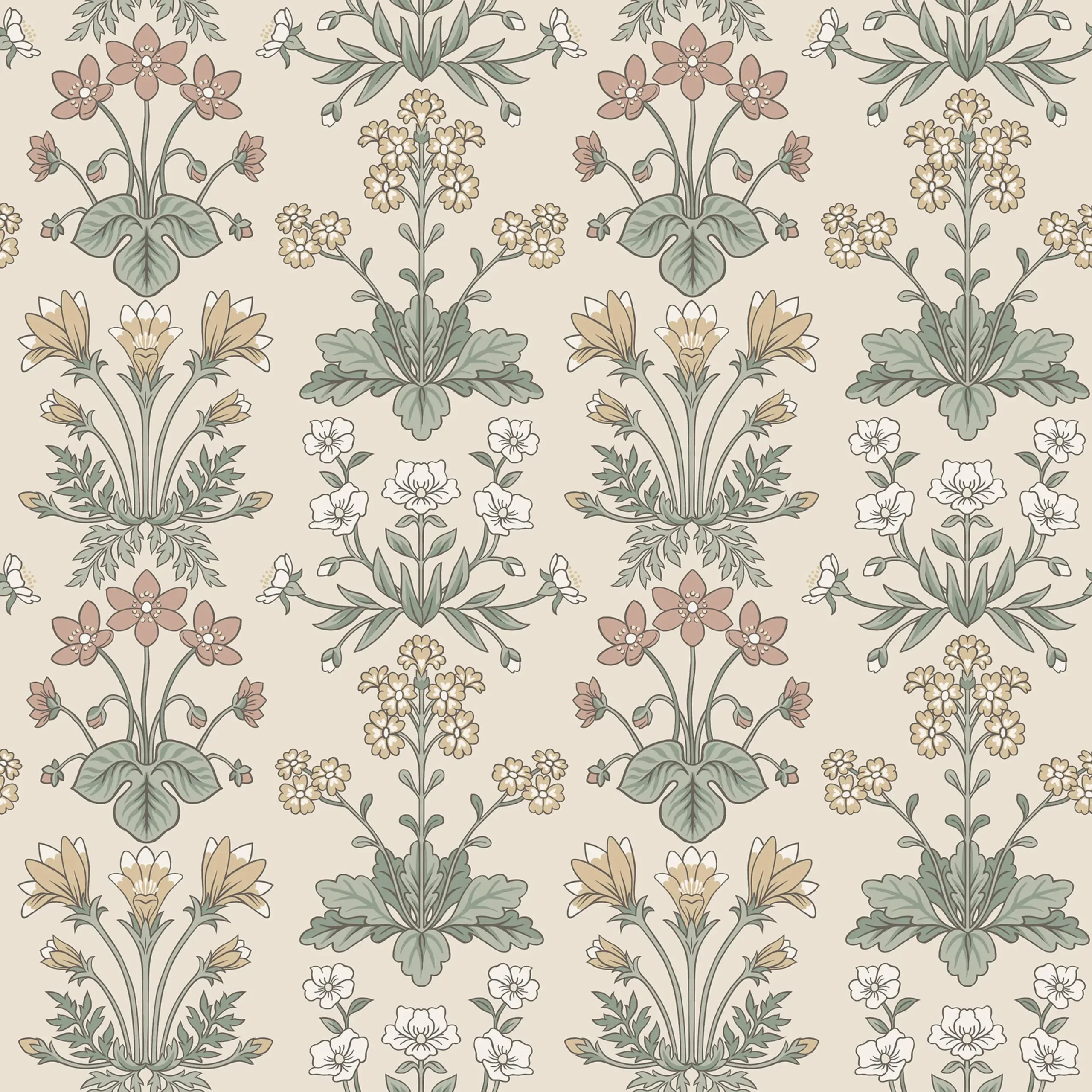 Maj Sandstone Floral Wallpaper by Sandberg