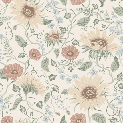 Solveig Colorful Floral Wallpaper by Sandberg