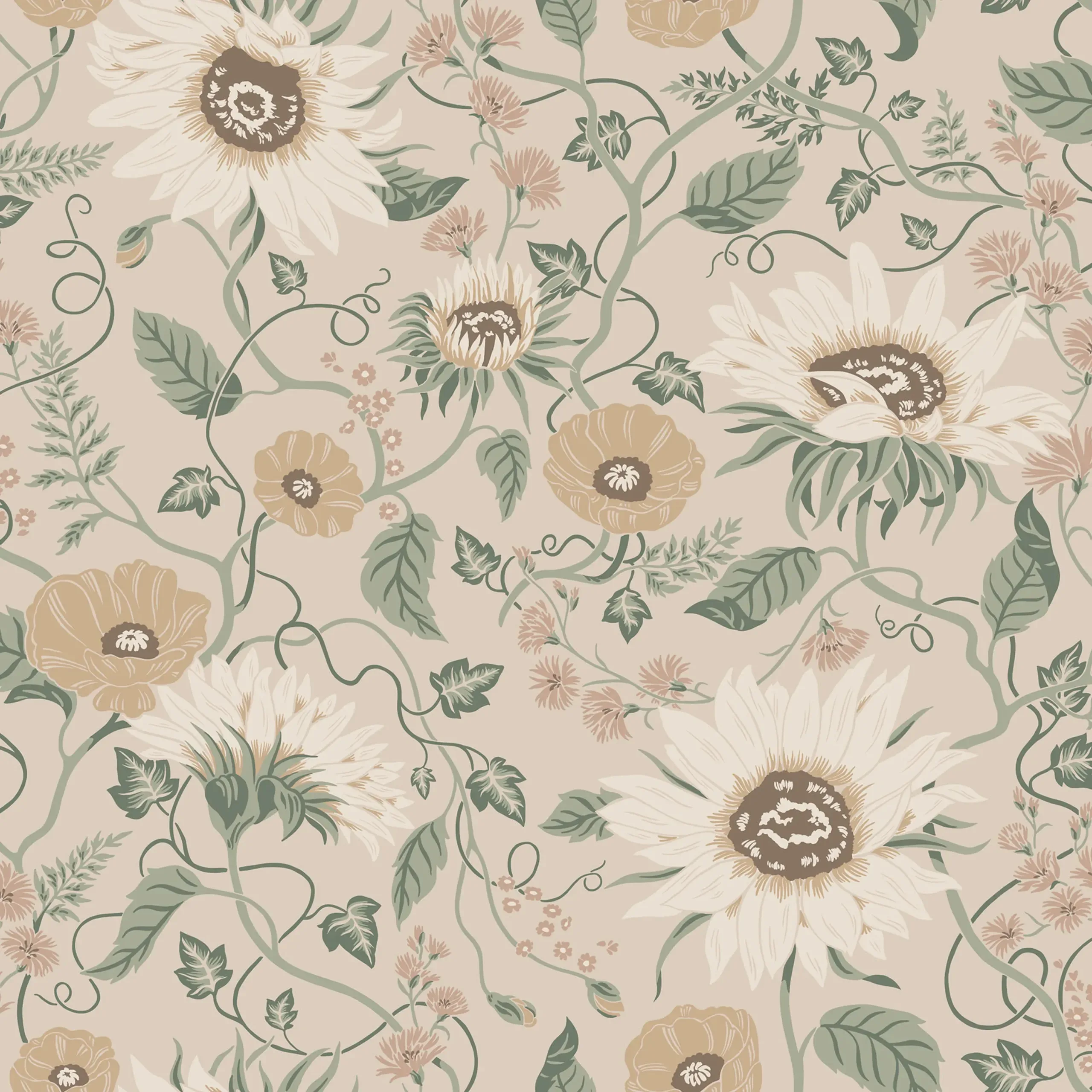 Solveig Clay Floral Wallpaper by Sandberg