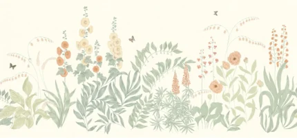 Aino Peach Floral Mural by Sandberg