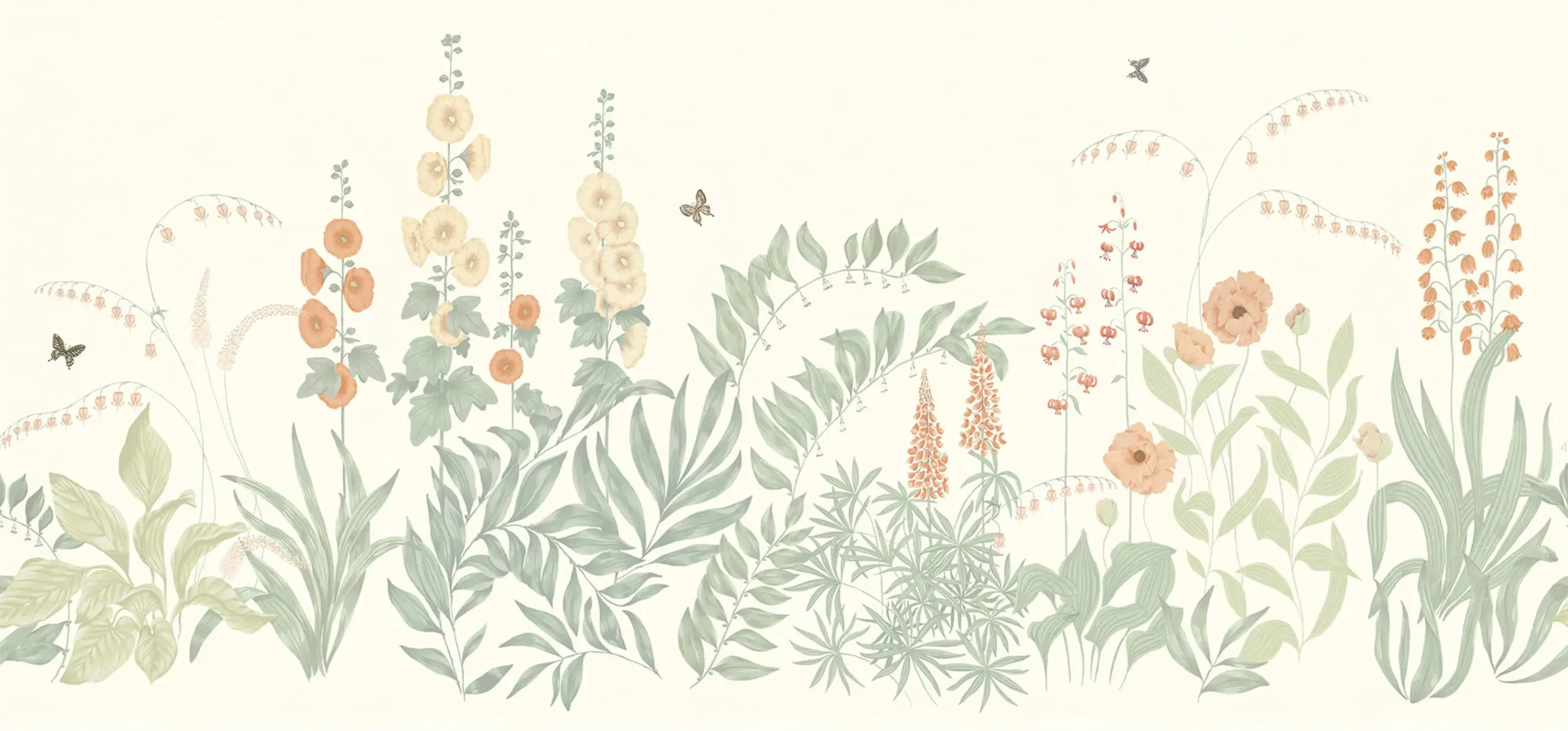 Aino Peach Floral Mural by Sandberg