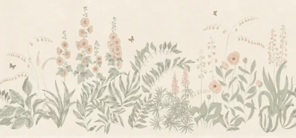 Aino Pastel Floral Mural by Sandberg