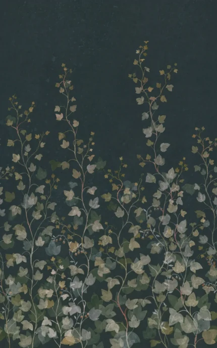 Ivy Midnight Blue Botanical Mural by Sandberg