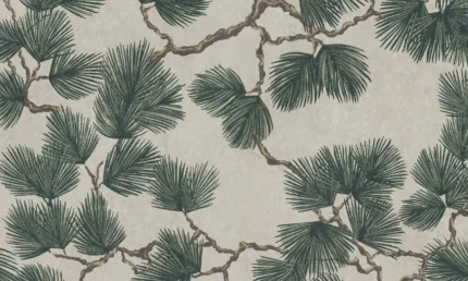 Pine Green Botanical Mural by Sandberg