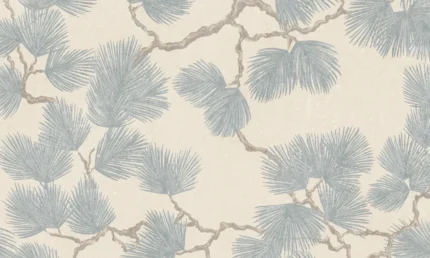 Pine Misty Blue Botanical Mural by Sandberg