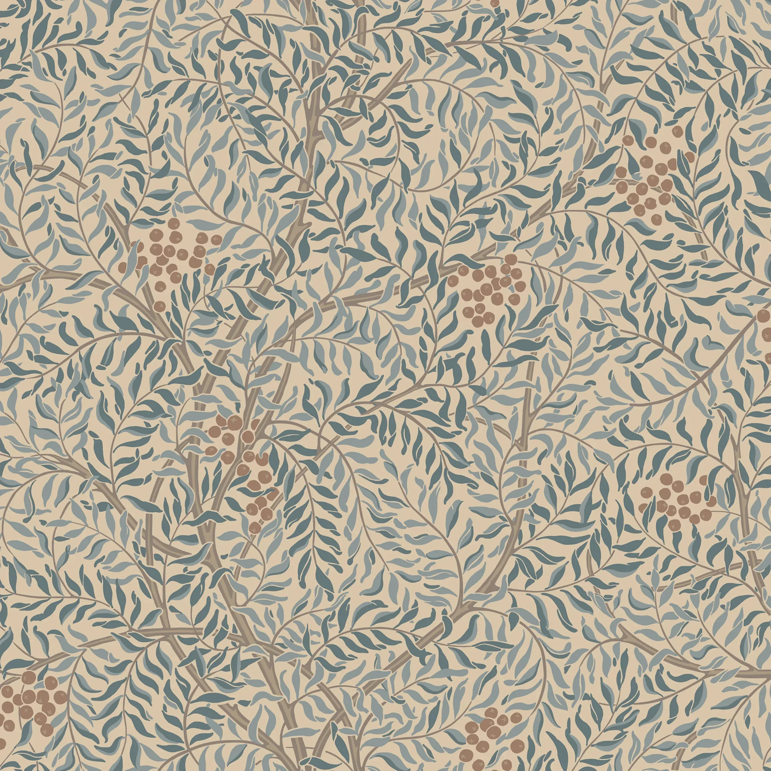 Simon Misty Blue Leaf Wallpaper by Sandberg