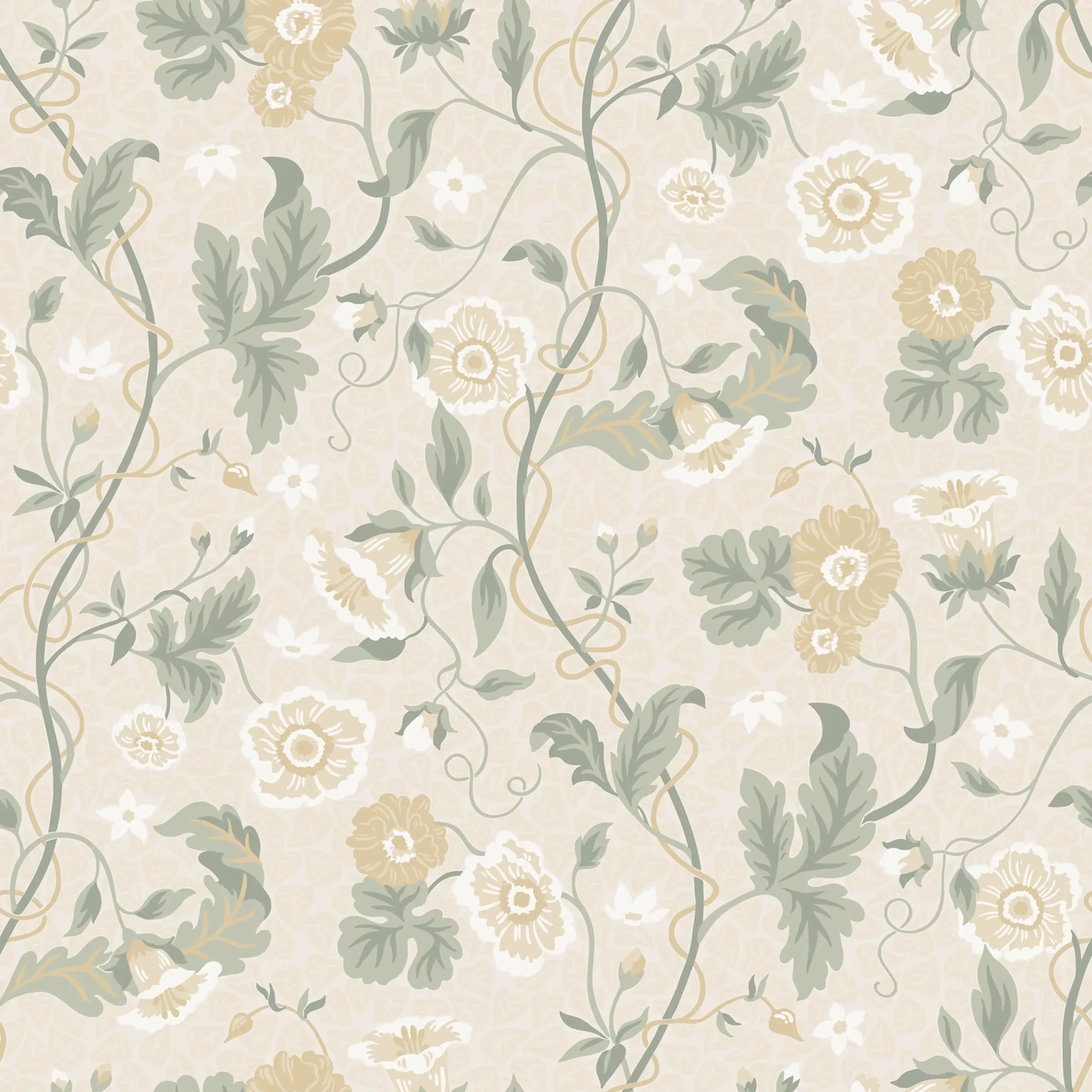 Ulla Sandstone Floral Wallpaper by Sandberg