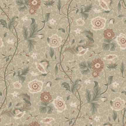 Ulla Garden Green Floral Wallpaper by Sandberg
