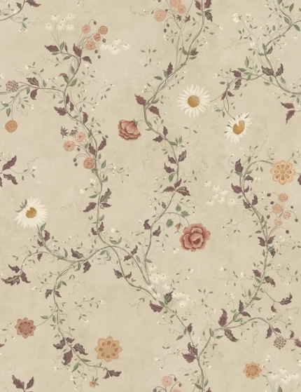 Inger Sandstone Floral Mural by Sandberg