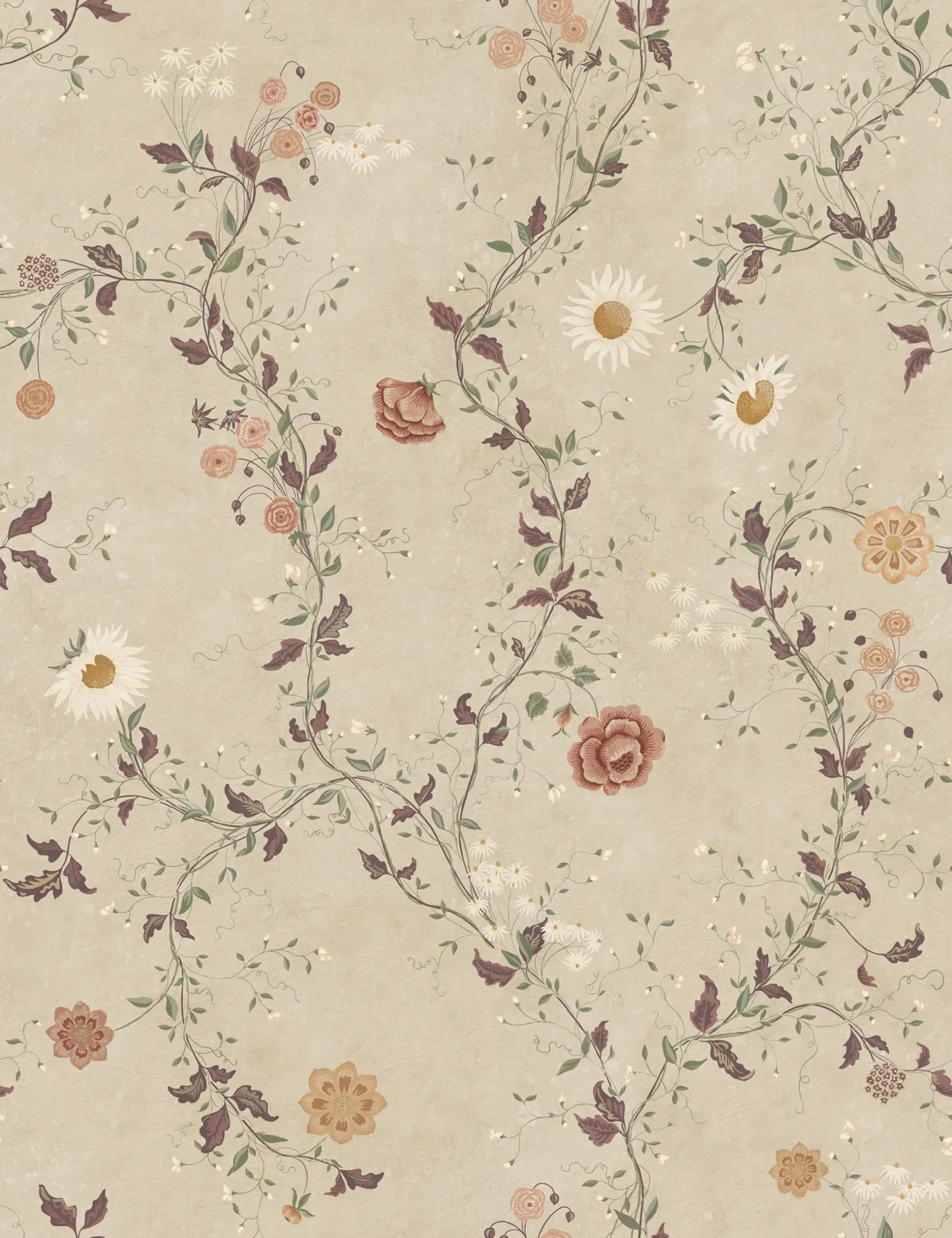 Inger Sandstone Floral Mural by Sandberg Inger Sandstone Floral Mural by Sandberg