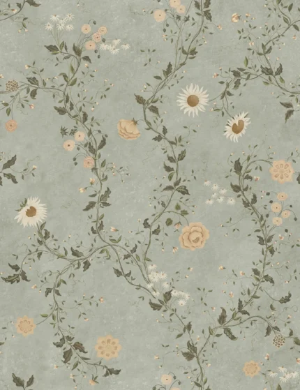 Inger Light Blue Floral Mural by Sandberg