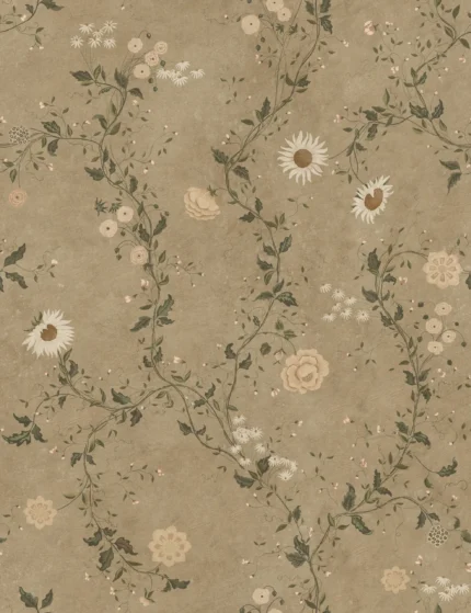 Inger Brown Floral Mural by Sandberg