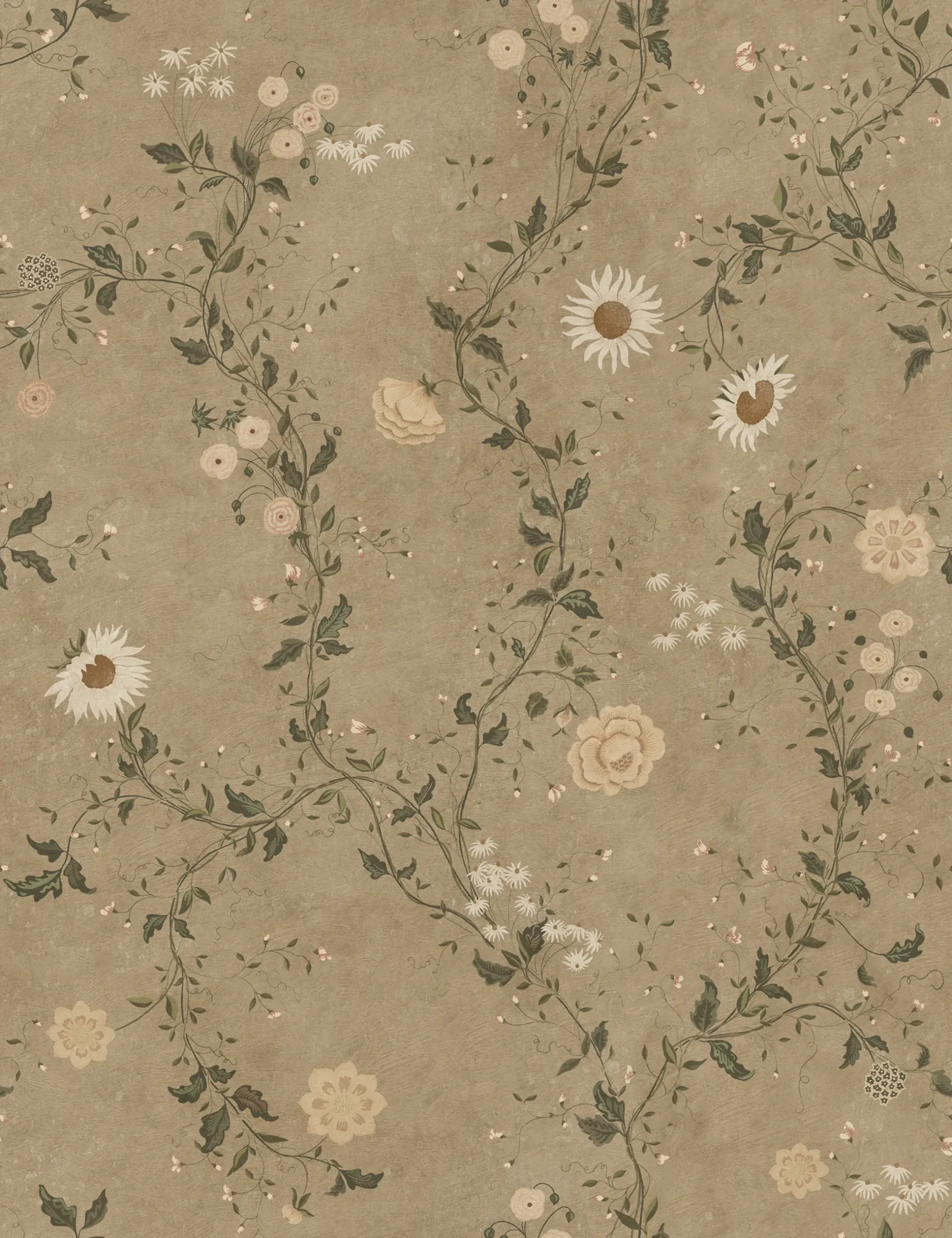 Inger Brown Floral Mural by Sandberg Inger Brown Floral Mural by Sandberg