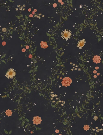 Inger Midnight Blue Floral Mural by Sandberg