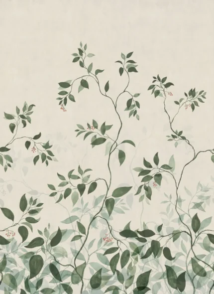 Josefine Green Botanical Mural by Sandberg