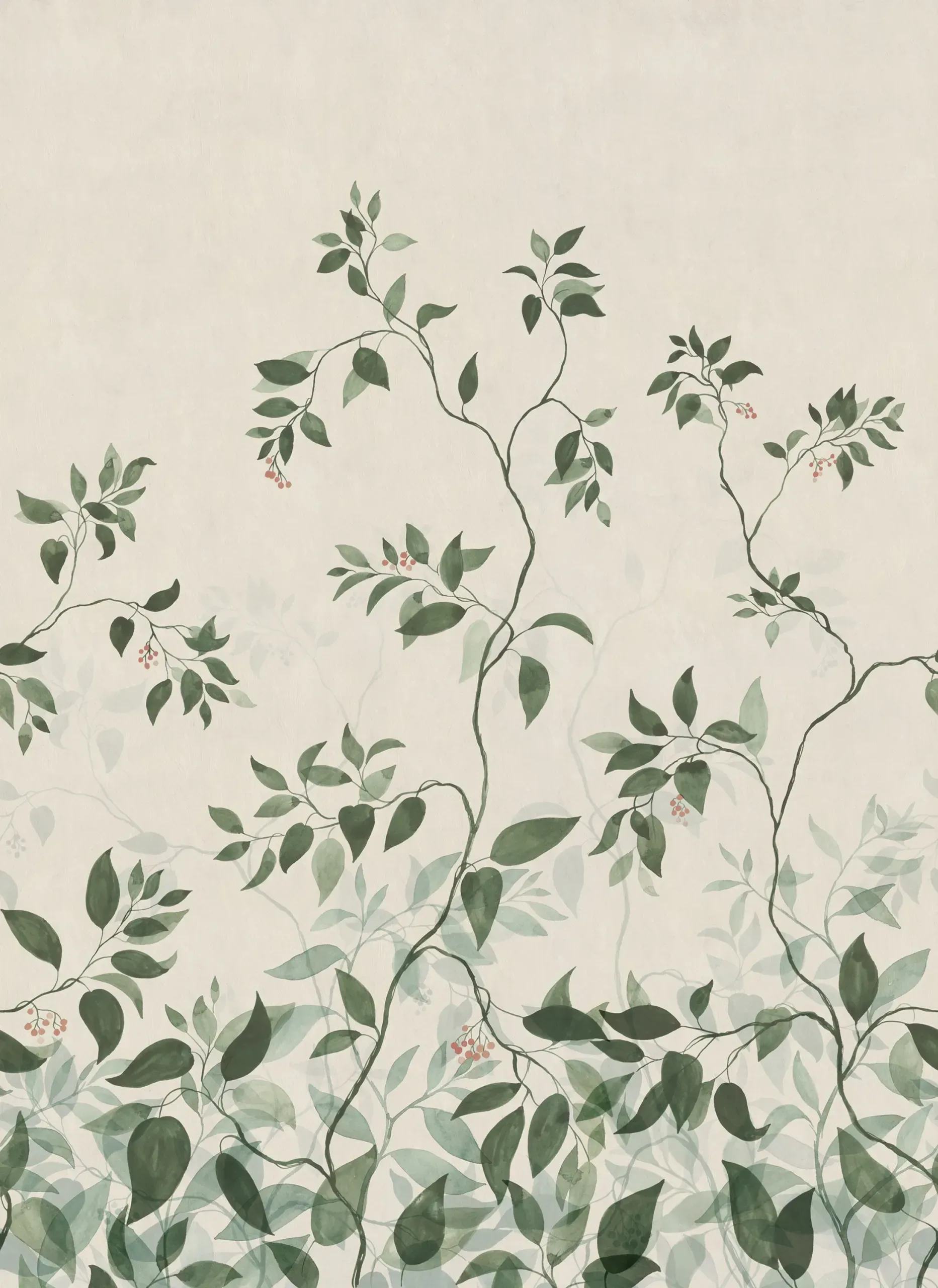 Josefine Green Botanical Mural by Sandberg