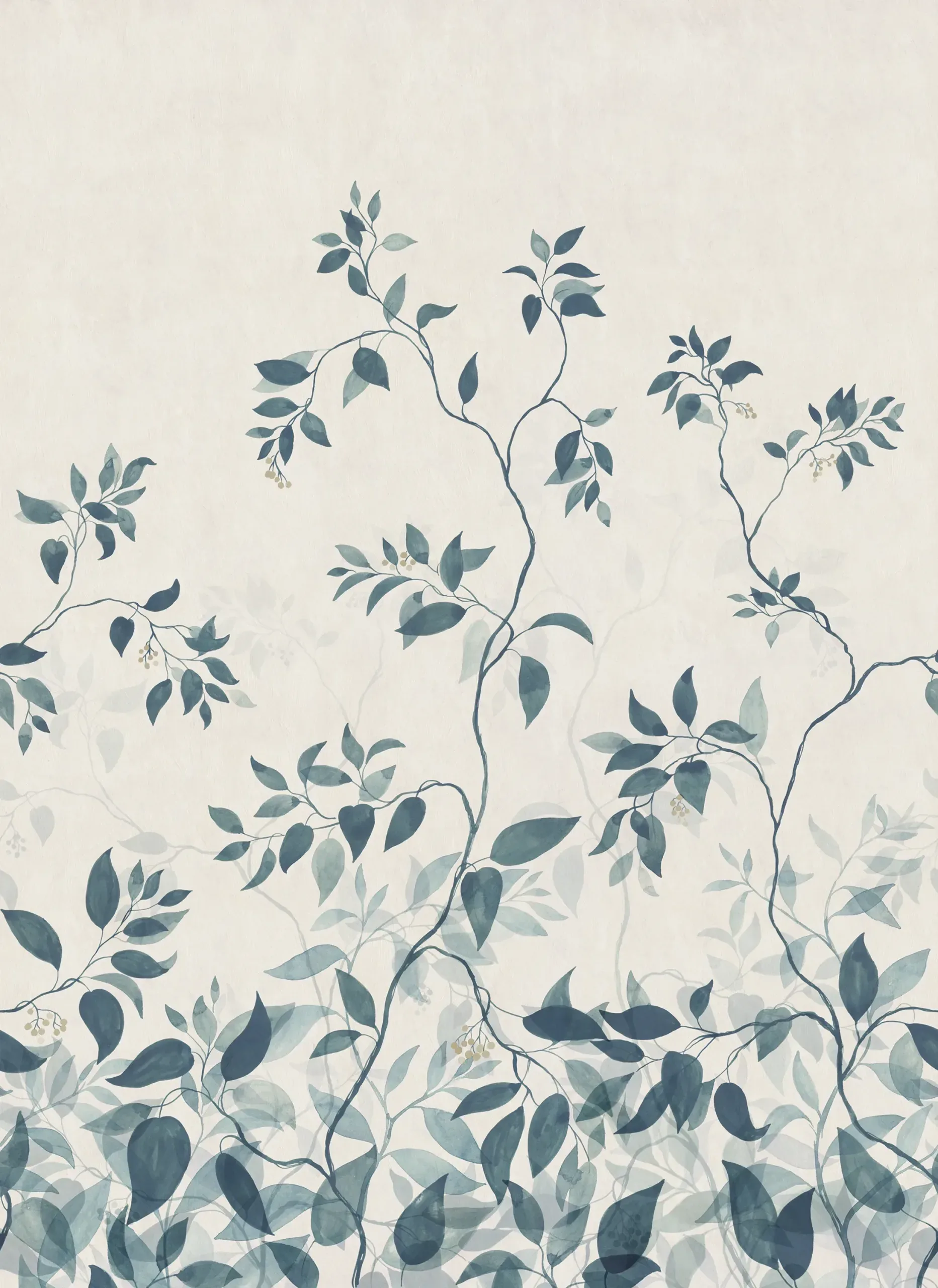 Josefine Blue Leaf Mural by Sandberg