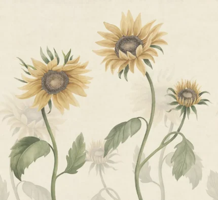 Sunflowers Yellow Floral Mural by Sandberg Edition Wallpaper S10527