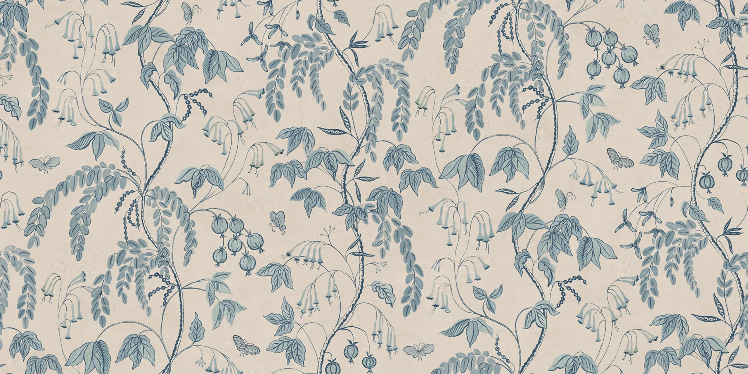 Ottilia Light Blue Botanical Mural by Sandberg