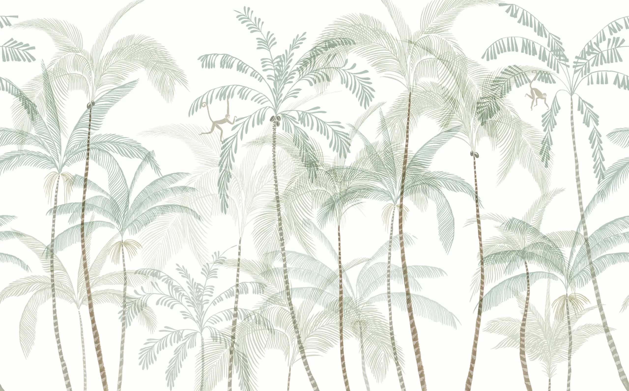 Louie Light Green Botanical Mural by Sandberg