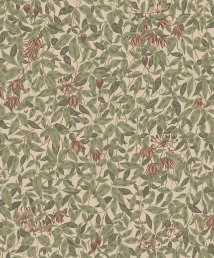 Linnea Burgundy Leaf Wallpaper by Sandberg