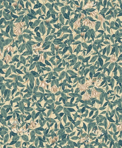 Linnea Blue Leaf Wallpaper by Sandberg