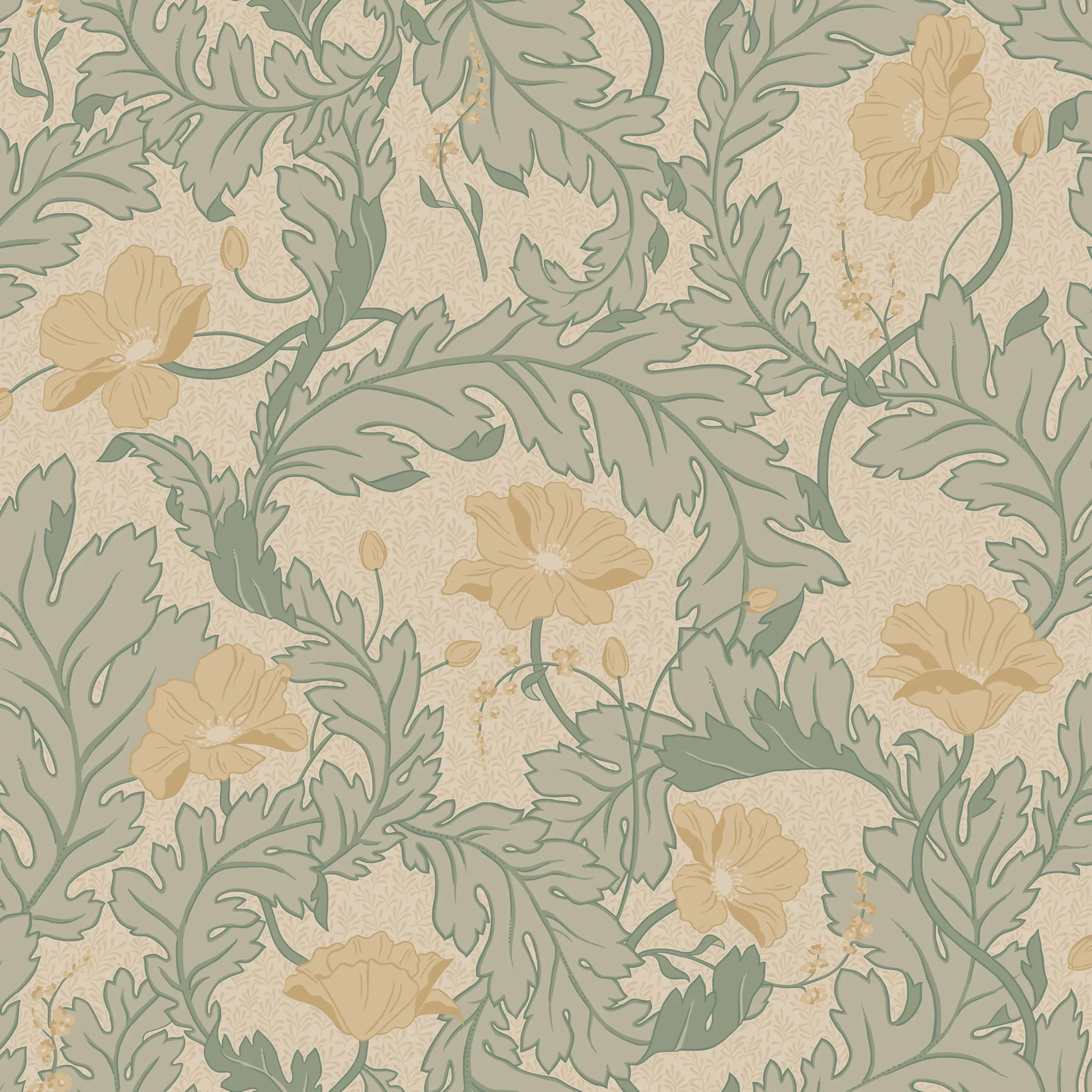Charlotta Yellow Large Pattern Wallpaper by Sandberg