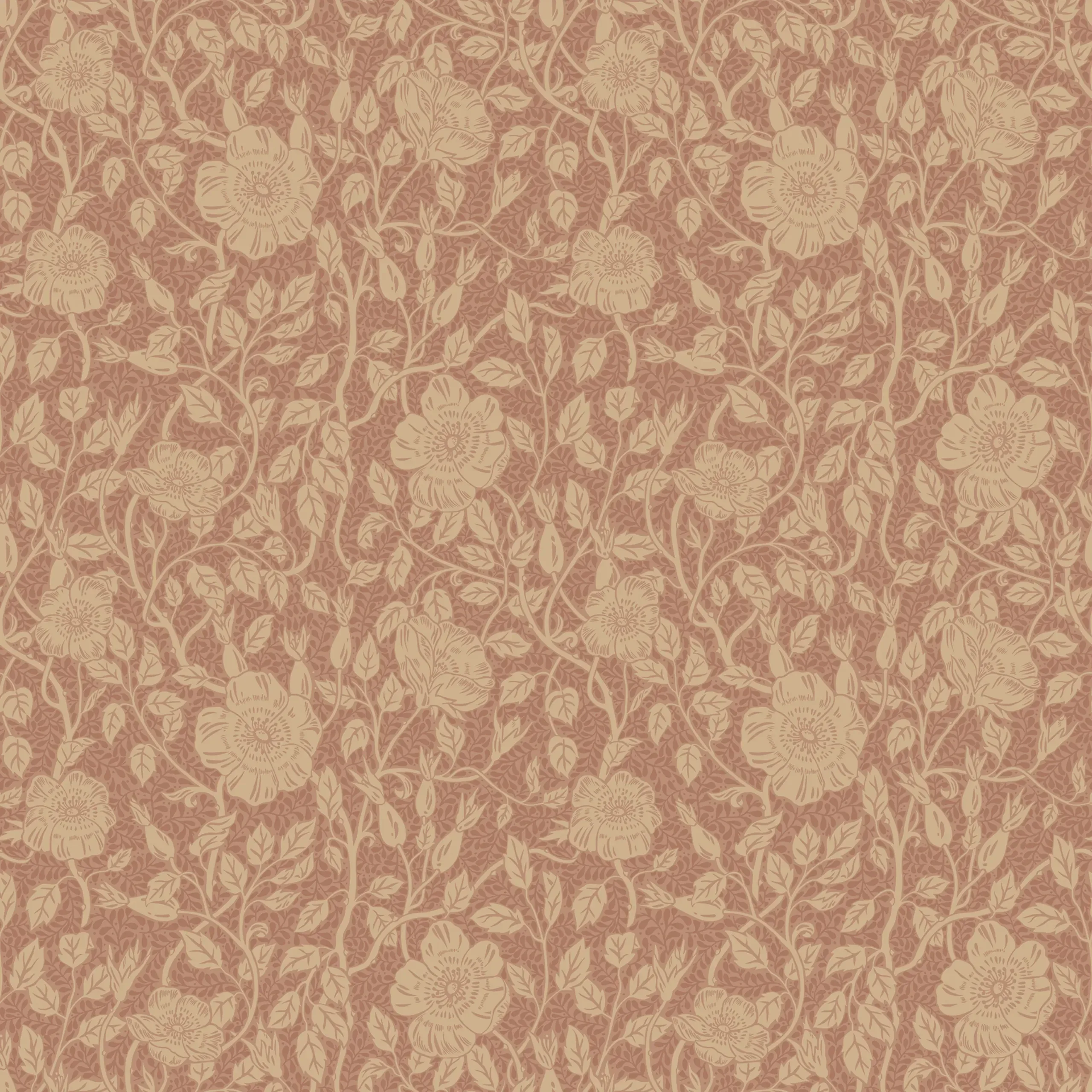 Anton Terracotta Floral Wallpaper by Sandberg